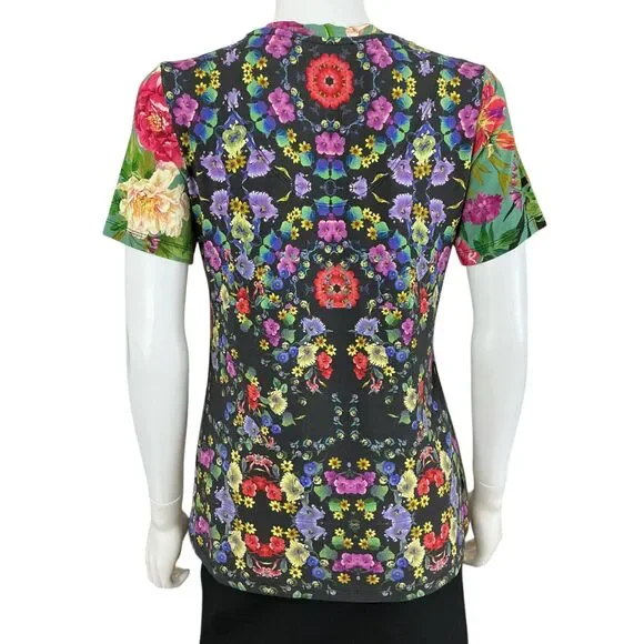 Johnny Was Panya Favorite Floral V-Neck T-Shirt Women's Size M Butterflies BOHO - Picture 8 of 15